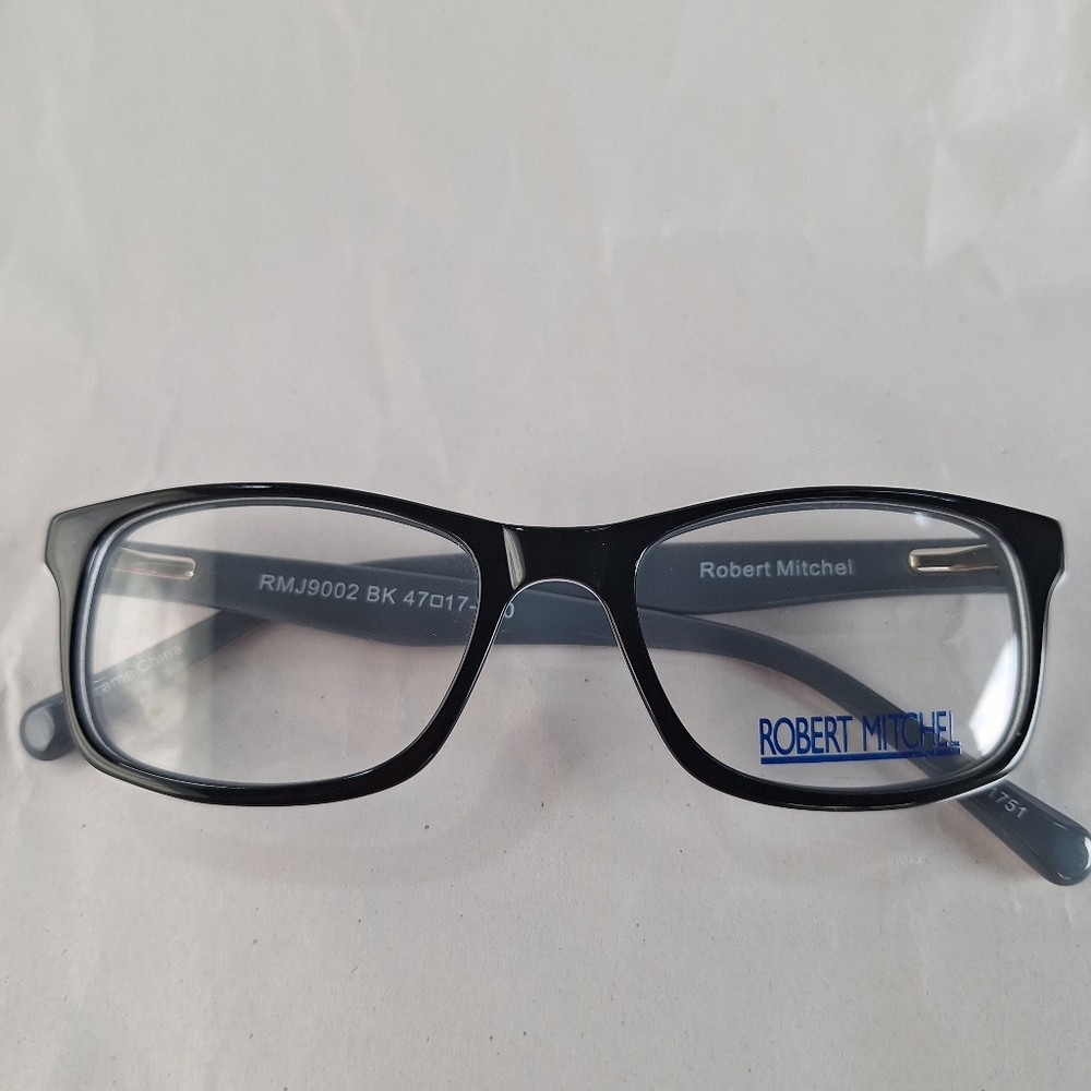 Robert Mitchel Kids Eyeglasses Frames RMJ9002 BK Black Gray 47-17-130